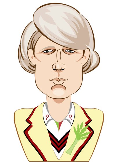 Peter Davison as Doctor Who - caricature by Neale Osborne